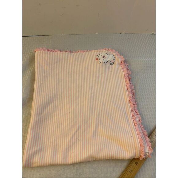 Carters replacement baby blanket cats hearts pink stripes ruffles 26x30 - Picture 8 of 9